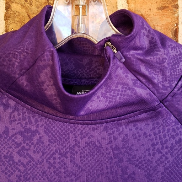 Nike Pro Dri Fit Purple Mock Turtleneck Large - Picture 2 of 8